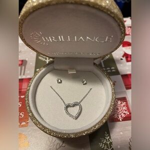 brilliance swarovski crystal necklace and earring set